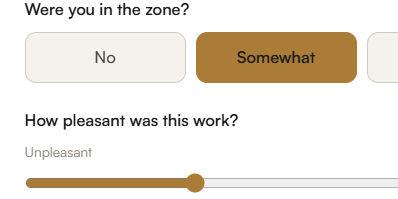 EMRALD Web Platform — effort receipt feedback after a session